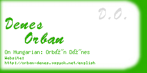 denes orban business card